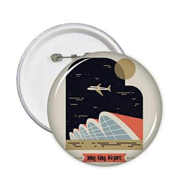 Imagem de Broche de aeroporto internacional de Hong Kong com emblema de botão, 5 peças