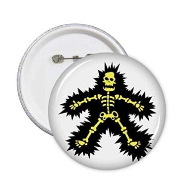 Imagem de Eletroskulling Esqueleto Desenhos Animados Alfinetes Redondos Emblema Botão Decoração Acessório 5 peças