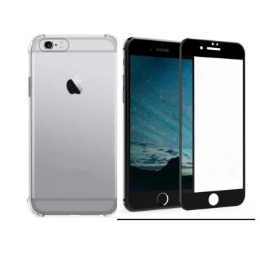 Imagem de Kit Capa Anti Impacto + Pel Vidro 3D para Iphone 6 Plus /6s Plus Preta