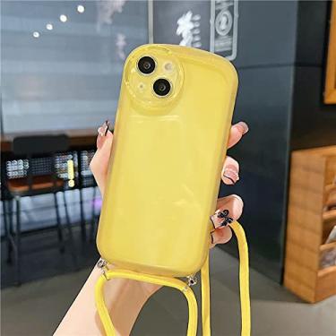 Imagem de Colar crossbody cordão capa protetora transparente para câmera para iPhone 13 12 Mini 11 Pro Max XS XR X 7 8 Plus SE 3 capa, amarelo, para iPhone 7 plus, 8 plus
