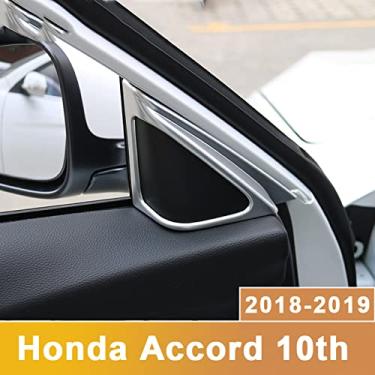 Imagem de Triângulo interno da janela da porta da frente do carro A coluna cobre guarnições moldagem interna, adequado para Honda Accord 10th 2018 2019 ABS