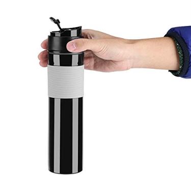 Imagem de Caneca portátil de 350 ml com prensa para café, chá, cafeteira, copo de água potável para viagens, Preto, 1