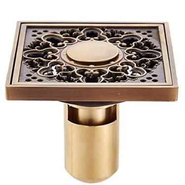 Imagem de Piso ralo chuveiro quadrado antigo cobre qualidade com filtro removível invisível anti-odor tampa padrão Home Hotel Acessórios de banheiro
