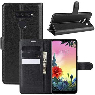 Imagem de Capa Capinha Carteira 360 Para Lg K50s com Tela de 6.5Polegadas Case Couro Flip Wallet - Danet (Preto)