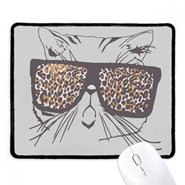 Imagem de Mouse pad de borracha para jogos com estampa de leopardo, cabeça de gato