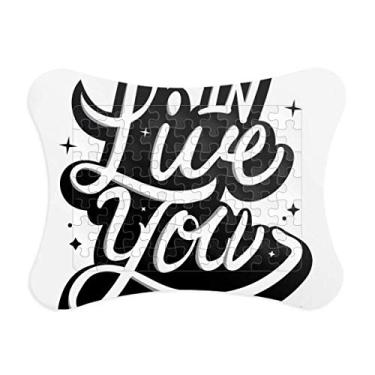 Imagem de Moldura de quebra-cabeça Live in You com escrita à mão, jogo de cartas de papel para casa