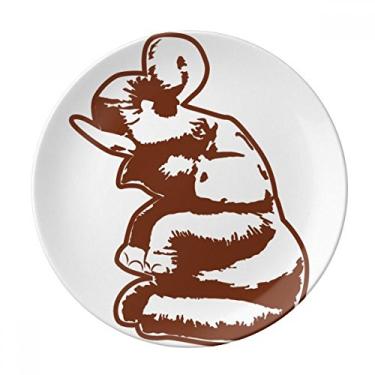 Imagem de Prato de escultura tailandesa da Tailândia decorativo de porcelana salver louça de jantar