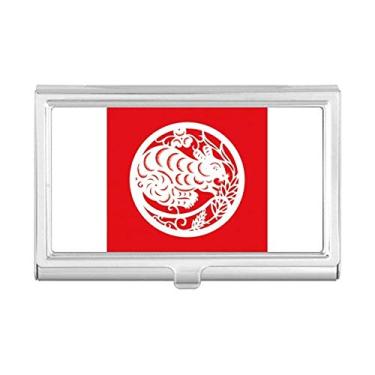 Imagem de Porta-cartões de visita com arte do zodíaco chinês, cortado em papel