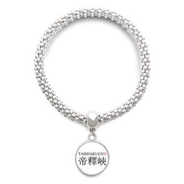 Imagem de DIYthinker Taishakugyo Bracelete Japonês Vermelho Sol Prata Pingente Joias Corrente Ajustável