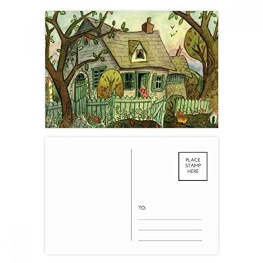 Imagem de Miaoji Pintura Aquarela Gato Downtown Girl Conjunto de cartões postais aniversário correspondência cartão de agradecimento