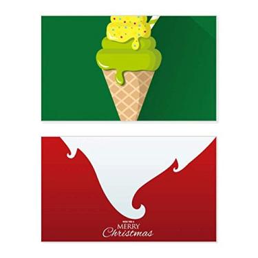 Imagem de Green Matcha Casquinha de sorvete picolés festivo de Natal Cartão de parabéns Mensagem de Natal