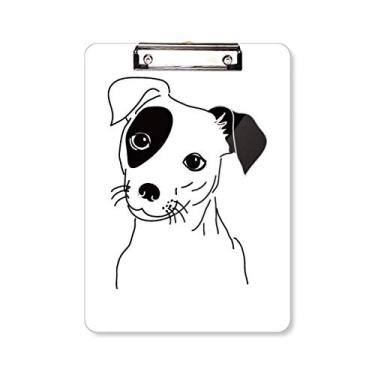 Imagem de Placa de apoio para quadro de prancheta com estampa de desenho de cachorro preto A4
