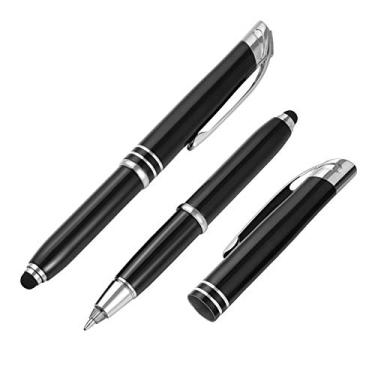 Imagem de 2 Unidades canetao preto lanterna luz canetas esfereograficas caneta rollerball LED luz da caneta ponta caneta preta aluna caneta esferográfica