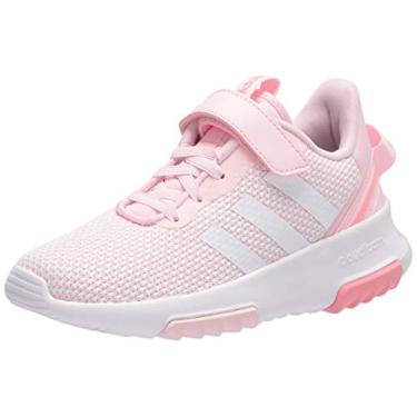 Imagem de adidas Tênis de corrida infantil Racer Tr 2.0, Rosa claro/branco/super pop, 21