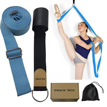 Imagem de Faixa elástica para perna – para melhorar o alongamento da perna – fácil instalação na porta – Equipamento doméstico perfeito para balé, dança e exercícios de ginástica, tiras elásticas para os pés, Light blue