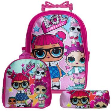 Kit Mochila Escolar Infantil Lol Bffs 4 Eva Com Rodinhas