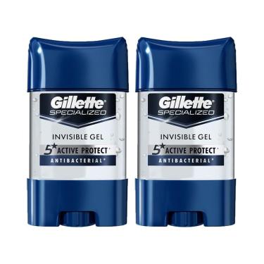 Imagem de Kit 2 Desodorante Antitranspirante Gillette Specialized Antibacterial Gel 82g