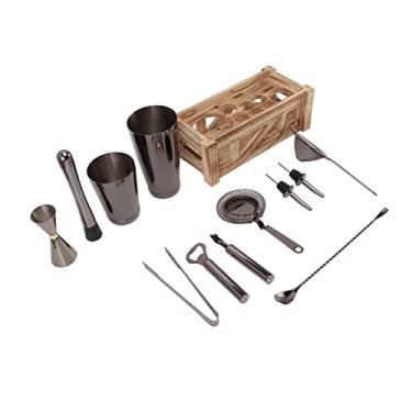 Imagem de kit de bartender, conjunto de misturador de coquetéis seguro para lava-louças aço inoxidável inquebrável para festa para bar