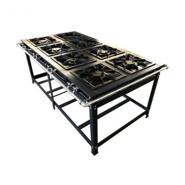 Imagem de Fogao 8 Bocas Duplo Centro 40X40 Baixa Pressao Luxo Mr Fogoes 800203