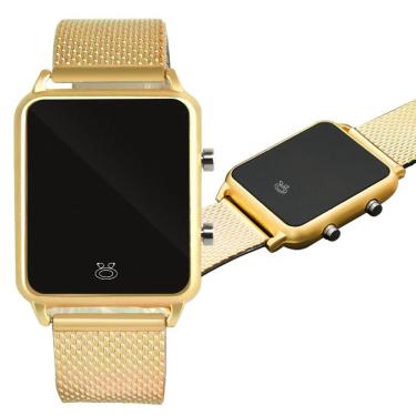 Imagem de Relógio feminino digital led dourado silicone presente
