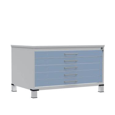 Imagem de Mapoteca de Aço com 05 Gavetas Cinza/Azul Dali