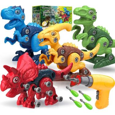 Imagem de Brinquedos de dinossauro ygnet Take Apart com furadeira elétrica 3-8Y