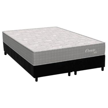 Imagem de  Cama Box King: Colchão Molas Ensacadas Orthoflex MasterPocket Orvieto Unic Face + Base CRC Suede Black(193x203)