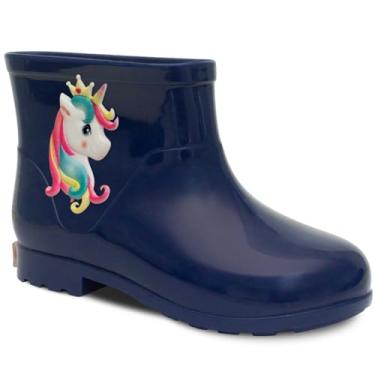 Imagem de Bota Infantil Galocha Feminina 21ao26 Botinha Menina Unicornio 09.40 (Marinho, BR, Criança de 4 a 8 anos, Numérico, 26)