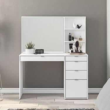 Imagem de Penteadeira 5 Gavetas 3 Nichos Blum Branco