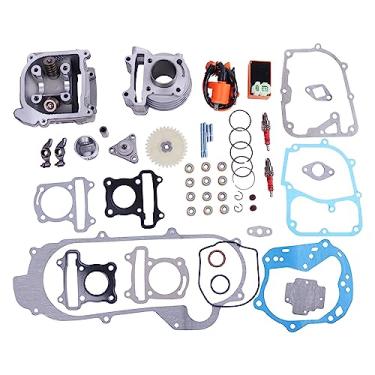 Imagem de WQSING Válvula GY6 de 69 mm Kit de furo grande 100cc compatível com scooter 139QMB 49cc 50cc motor 50 mm bloco de cilindro 90cc aumenta HP e velocidade 5-10mph com bobina de ignição CDI de 6 pinos Racing