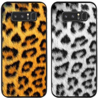 Imagem de 2 peças de capa de telefone traseira de silicone em gel TPU com estampa de leopardo legal para Samsung Galaxy (Galaxy Note 8)