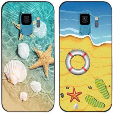 Imagem de 2 peças de capa de telefone traseira de silicone em gel TPU com estampa de estrela-do-mar para Samsung Galaxy todas as séries (Galaxy S9)