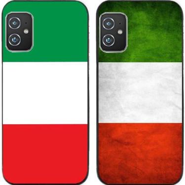 Imagem de 2 peças retrô bandeira da Itália TPU gel silicone capa de telefone traseira para Asus Zenfone 8/9 / 10 (Asus Zenfone 8)