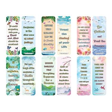 Imagem de Creanoso Citações encorajadoras durante o tempo de confusão (10 conjuntos x 6 cartões) – conjunto de cartas inspiradoras diárias – cortadores de página de livros interessantes – ótimos presentes para