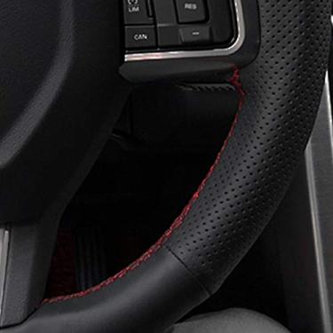 Imagem de DYBANP Capa de volante, para Land Rover Discovery Sport 2015-2018, capa de volante de couro preto costurada à mão DIY