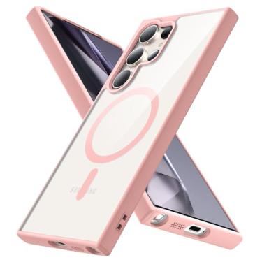 Imagem de YSLBWLE Capa magnética para Galaxy S23 Ultra, [compatível com Magsafe], [proteção contra quedas de grau militar de 3 metros] fina protetora translúcida fosca, TPU + PC capa protetora de luxo para