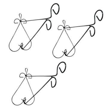 Imagem de Genérico Kit 3 Suporte de Vaso Arabesco Mão Francesa Para Pendurar Planta Na Parede De Metal Preto Artístico de Luxo