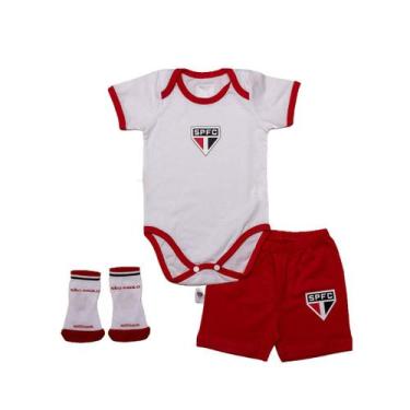 Imagem de Kit Body Short E Meia São Paulo Bebe Unissex Time Futebol - Revedor