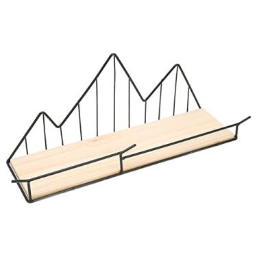 Imagem de Prateleira de Montagem Em Parede Com Linhas Geométricas para Cozinha de Parede de Entrada, Carvalho e Liga Estilo Nórdico Simples, Textura de Madeira Expande o Espaço de