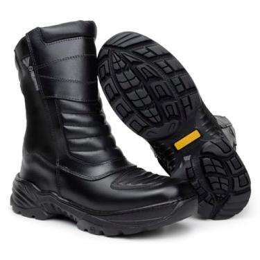 Imagem de Coturno Militar Masculino Confortável Couro legitimo Zíper