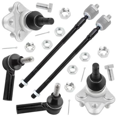 Imagem de MYSMOT K90309 EV303 ES2382 terminais de direção frontal interna e externa juntas esféricas inferiores para Geo Prizm 1996-1997 Toyota Corolla 1996-2002 Chevrolet Prizm 1998-2002, pacote com 6