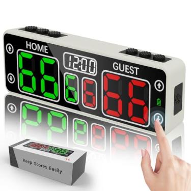 Imagem de YZ Placar digital atualizado com temporizador, mini placar eletrônico magnético, placar de basquete portátil de LED, marcador de pontuação Cornhole para jogos internos e externos