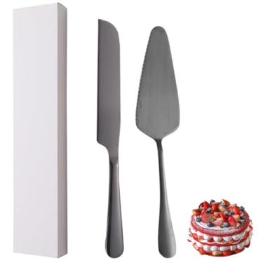 Imagem de XIAOYU Conjunto de 2 peças de faca e servidor de bolo de casamento, conjunto de corte de bolo de aço inoxidável, conjunto de servir torta de bolo para casamento, aniversário, festas e aniversário,