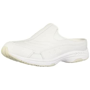 Imagem de Easy Spirit Traveltime Mule feminino sem cadarço, Couro branco, 11 Wide