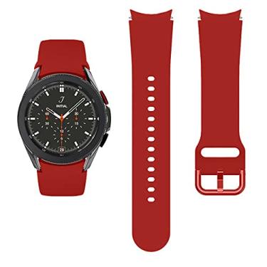 Imagem de KIMAIXA Pulseira para Galaxy Watch 5 de 40 mm e 44 mm/Galaxy Watch 5 Pro Band 45 mm/Galaxy Watch 4 de 40 mm e 44 mm/Galaxy Watch 4 Classic Band 42 mm 46 mm, pulseira esportiva de silicone de 20 mm para mulheres e homens, vermelho oficial