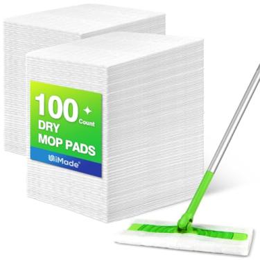 Imagem de UNIMADE Panos de limpeza a seco, refil de esfregão de 100 unidades compatível com Swiffer Sweeper - refis de espanador descartáveis para limpar poeira de piso de madeira