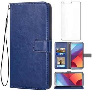 Imagem de Asuwish Compatível com capa carteira LG G6, protetor de tela de vidro temperado e capa flip de couro, suporte para cartão, capas de telefone com suporte para LGG6 ThinQ LG6 Thin Q G 6 Plus G6+ 6G
