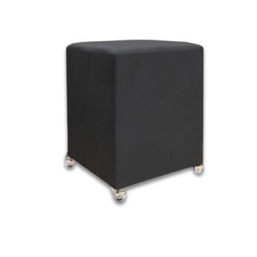 Imagem de Puff Quadrado Banqueta Com Rodinhas Rodizio Decoração Eventos Conforto (Preto Suede)