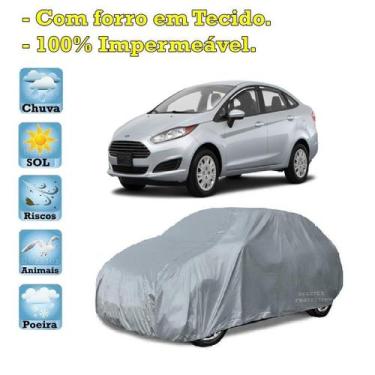 Imagem de Capa com forro cobrir carro Ford Fiesta Sedan 100% Impermeável Proteçã