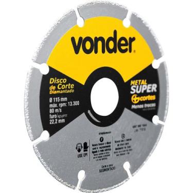 Imagem de Disco De Corte Diamantado Segmentado Para Metais Metal Super - Vonder